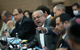 MK Ahmad Tibi speaks during a Knesset House Committee meeting in Jerusalem, January 30, 2024. (Yonatan Sindel/ Flash90)