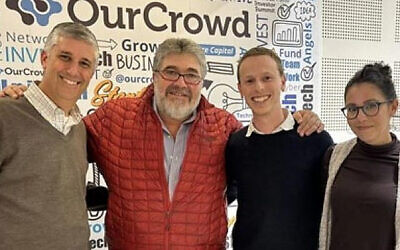 (L-R) Jeff Kupietzky, Jon Medved, Alon Tal, Maya Zachodin Koren, team members of the Israel Resilience Fund (Alice Ben-David)