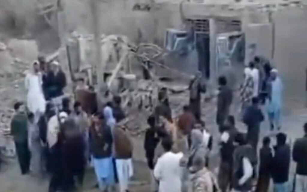 Screen capture from video purportedly showing the aftermath of a strike by Pakistan on Iran, January 17, 2024. (X. Used in accordance with Clause 27a of the Copyright Law)