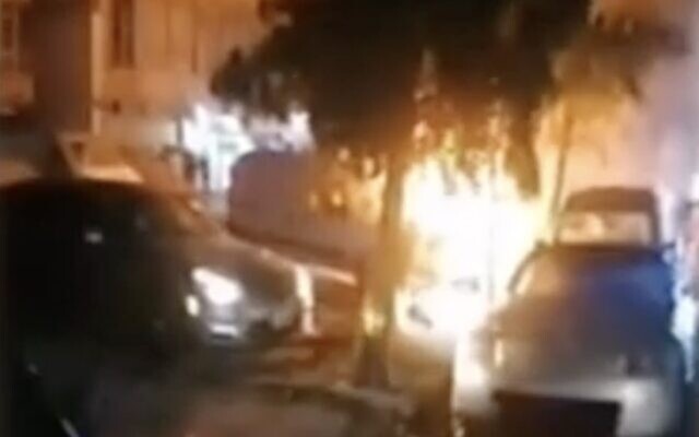 An explosion in the Beirut suburb of Dahiyeh in Lebanon on January 2, 2024. (Screen capture/X) An explosion in the Beirut suburb of Dahiyeh in Lebanon on January 2, 2024. (Screen capture/X)
