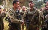 Star singer and actor Idan Amedi (R) with IDF Chief of Staff Herzi Halevi, in an undated photo. (Israel Defense Forces)