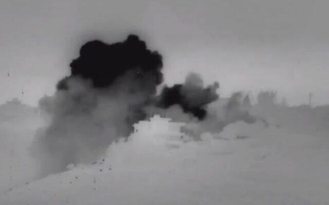 Footage of an IDF airstrike in Lebanon on January 15, 2024. (Screen capture/X) Footage of an IDF airstrike in Lebanon on January 15, 2024. (Screen capture/X)
