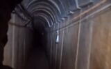 Footage of a tunnel in Gaza uncovered by the IDF on January 16, 2024. (Screen capture/X)