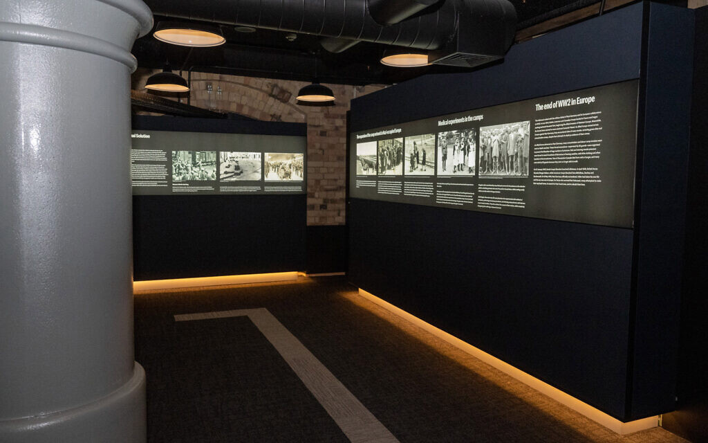A display on stories of the Nazi camps at the Queensland Holocaust Museum in Brisbane, Australia, June 2023. (Queensland Holocaust Museum and Education Center)