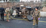 Scene of a fatal road accident on Route 60 in the West Bank, January 17, 2024. (Magen David Adom)
