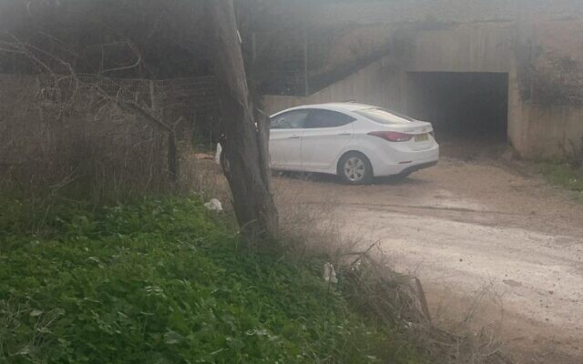 The body of a woman was found inside a car in northern Israel, January 5, 2024. (Israel Police)