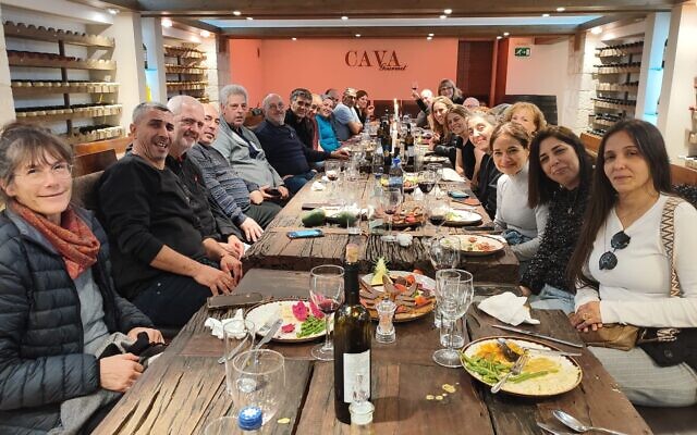 Participants at a bereaved parents retreat at the Secret Forest retreat center in western Cyprus, on January 20, 2024. (Gavriel Fiske/Times of Israel)