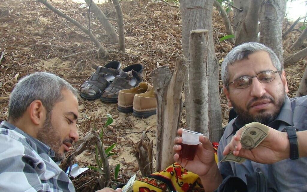 An undated photo released by the Israel Defense Forces on January 6, 2024, shows Muhammad Deif (R), the commander of the Hamas terror group's military wing. (Israel Defense Forces)
