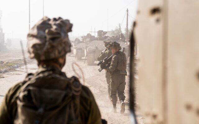 IDF troops operate in Gaza in a handout image cleared for publication on January 9, 2024. (Israel Defense Forces) IDF troops operate in Gaza in a handout image cleared for publication on January 9, 2024. (Israel Defense Forces)