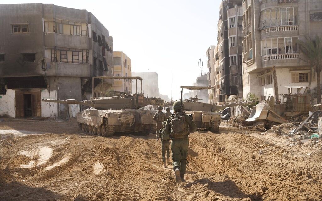 Soldiers operating in the Gaza Strip in an undated photo released January 11, 2024 (Israel Defense Forces)