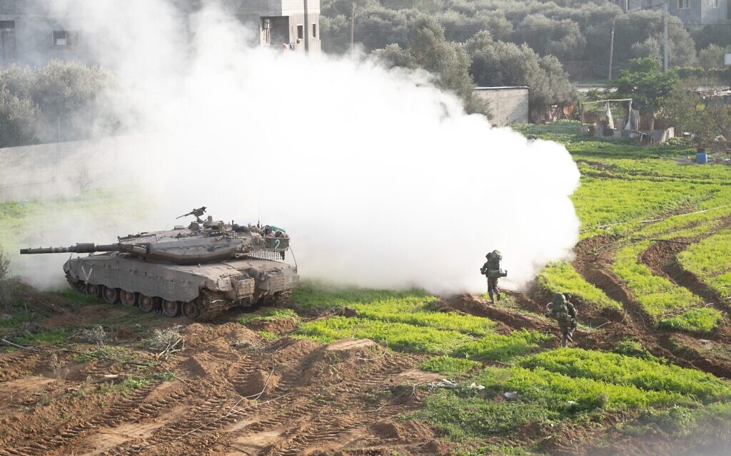 IDF troops operate in the Gaza Strip in this handout photo released for publication on January 18, 2024. (IDF)