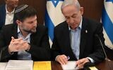 Prime Minister Benjamin Netanyahu and Finance Minister Bezalel Smotrich during a cabinet meeting convened to approve the 2024 amended state budget, January 15, 2024. (Haim Zach, GPO)