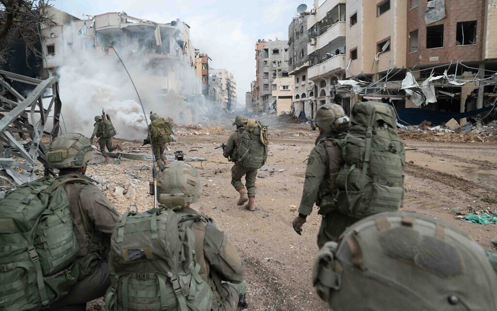 IDF soldiers operating in the Gaza Strip in an undated photo released January 2, 2024. (Israel Defense Forces)