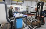 Illustrative: Machinery in an armored vehicle manufacturing factory, December 27, 2023. (Defense Ministry)