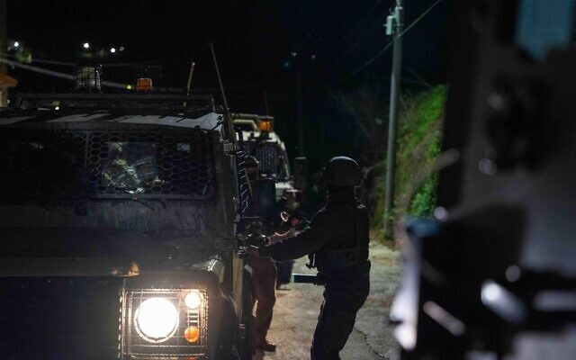 IDF troops operate in the West Bank, early February 27, 2024. (Israel Defense Forces)