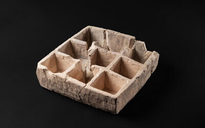 The limestone box discovered during the Israel Antiquities Authority excavations in the City of David. (Zohar Shemesh/Israel Museum)