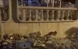 A screenshot from a video showing damage caused by an alleged Israeli airstrike in the countryside of Damascus, Syria, on early February 10, 2024. (Screenshot from X used in accordance with clause 27a of the Copyright Law)
