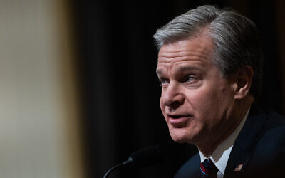 FBI Director Christopher Wray testifies to a Congressional committee in Washington, DC, January 31, 2024. (Julia Nikhinson / AFP)