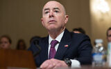 Homeland Security Secretary Alejandro Mayorkas testifies during a House Committee on Homeland Security Hearing on Worldwide Threats to the Homeland on Capitol Hill in Washington, DC, November 15, 2023. (SAUL LOEB / AFP)