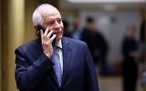 High Representative of the European Union for Foreign Affairs and Security Policy Josep Borrell arrives at a Foreign Affairs Council (FAC) meeting at the EU headquarters in Brussels, on February 19, 2024. (Kenzo Tribouillard/AFP)