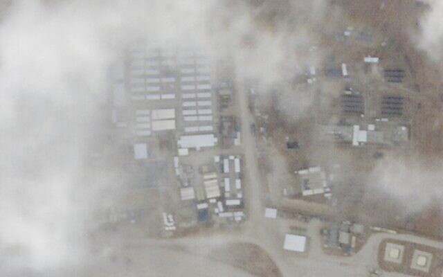 A satellite photo from Planet Labs PBC shows a military base known as Tower 22 in northeastern Jordan on January 29, 2024. (Planet Labs PBC via AP)