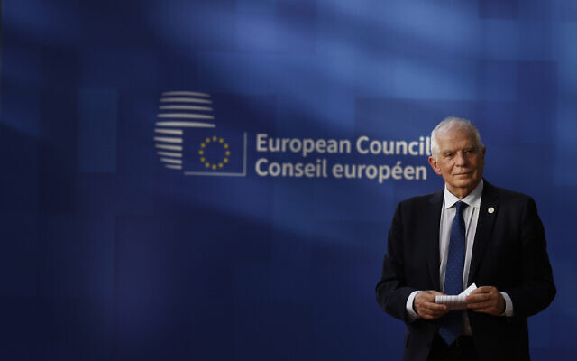 European Union foreign policy chief Josep Borrell arrives for an EU summit in Brussels, Thursday, Feb. 1, 2024. (AP Photo/Omar Havana) European Union foreign policy chief Josep Borrell arrives for an EU summit in Brussels, Thursday, Feb. 1, 2024. (AP Photo/Omar Havana)