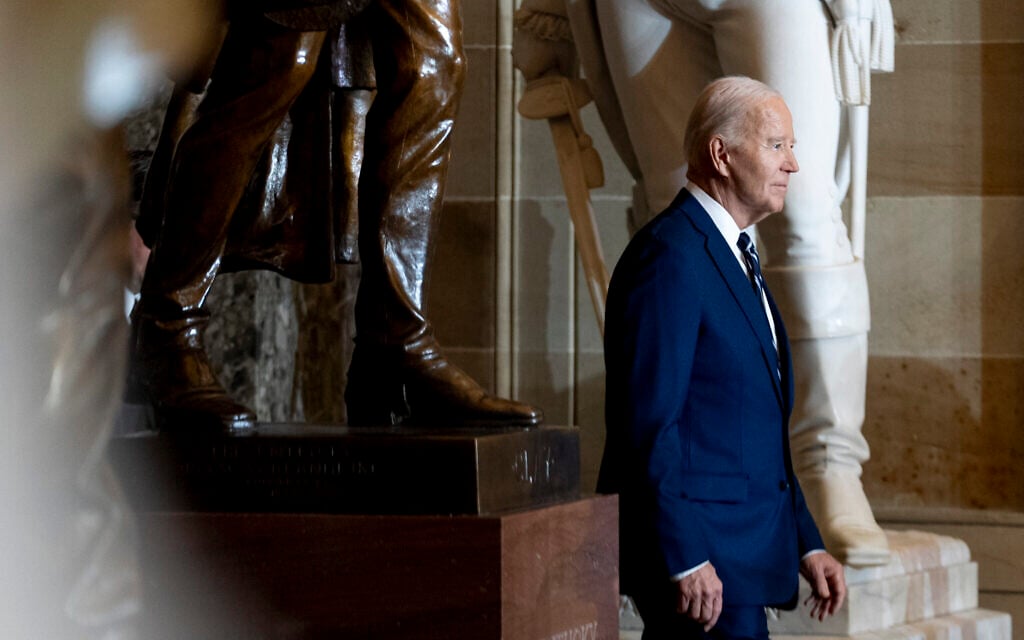 US President Joe Biden arrives at the National Prayer Breakfast at the Capitol in Washington, Thursday, Feb. 1, 2024. (AP/Andrew Harnik)