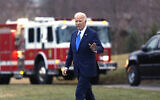 President Joe Biden walks to board Marine One at the White House in Washington, February 9, 2024. (AP Photo/Andrew Harnik)