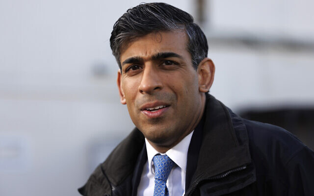 Britain's Prime Minister Rishi Sunak looks on during a media visit to Harlow Police Station in Essex, England, February 16, 2024. (Dan Kitwood/Pool Photo via AP) Britain's Prime Minister Rishi Sunak looks on during a media visit to Harlow Police Station in Essex, England, February 16, 2024. (Dan Kitwood/Pool Photo via AP)
