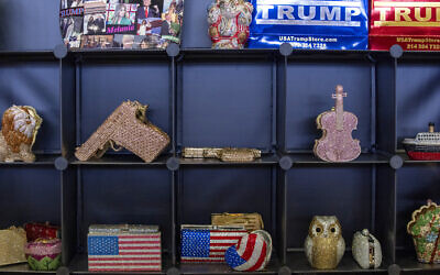 Handbags are for sale at the Conservative Political Action Conference, CPAC 2024, at the National Harbor in Oxon Hill, Maryland, Feb. 23, 2024. (AP Photo/(AP Photo/Alex Brandon)