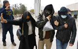 Alexander Smirnov, second from right, leaves a courthouse in Las Vegas, Nevada, February 20, 2024, in Las Vegas (Bizuayehu Tesfaye/Las Vegas Review-Journal via AP, File)