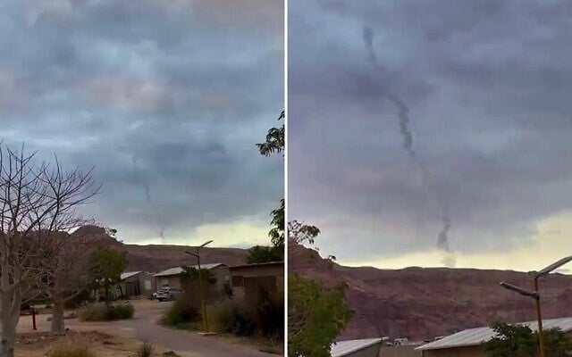 Smoke from an Arrow interceptor missile is seen near Eilat, February 2, 2024. (Screenshot: X)