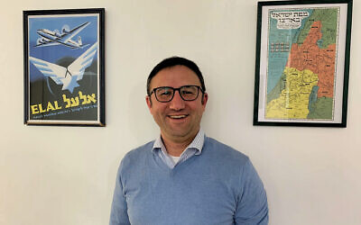 Rabbi Dr. Shlomo Brody in The Times of Israel's Jerusalem office, February 1, 2023. (Amanda Borschel-Dan/Times of Israel)