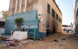 UNRWA's headquarters in Gaza City, February 8, 2024. (Emanuel Fabian/ Times of Israel)