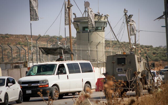 Israeli soldiers close the Beit Furik checkpoint east of the city of Nablus in the West Bank on September 29, 2023. (Nasser Ishtayeh/Flash90) Israeli soldiers close the Beit Furik checkpoint east of the city of Nablus in the West Bank on September 29, 2023. (Nasser Ishtayeh/Flash90)