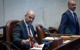Knesset speaker Amir Ohana in the Knesset, Jerusalem, on December 25, 2023. (Yonatan Sindel/Flash90)