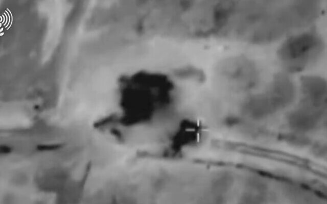 Footage of an IDF airstrike against Hezbollah sites in Lebanon on February 9, 2024. (Screen capture/X) Footage of an IDF airstrike against Hezbollah sites in Lebanon on February 9, 2024. (Screen capture/X)
