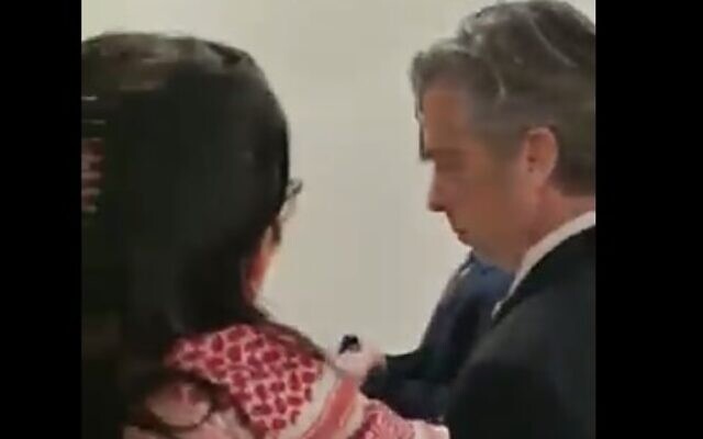 A pro-Palestinian activist confronts Rep. Andy Ogles on Capitol Hill on February 21, 2024. (Screen capture/X) A pro-Palestinian activist confronts Rep. Andy Ogles on Capitol Hill on February 21, 2024. (Screen capture/X)
