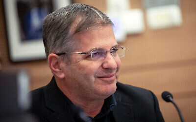 Education Minister Yoav Kisch attends a committee meeting in the Knesset on December 19, 2023 (Yonatan Sindel/Flash90)