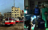 Screen capture from video of a WHO mission to evacuate patients from Nasser Hospital in the Gaza Strip, February 19, 2024. (X. Used in accordance with Clause 27a of the Copyright Law)
