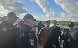 Police arrive at the scene scene where Khaled Abu Juda was murdered, near Baqa al-Gharbiyye on Febraury 2, 2024. (Israel Police)