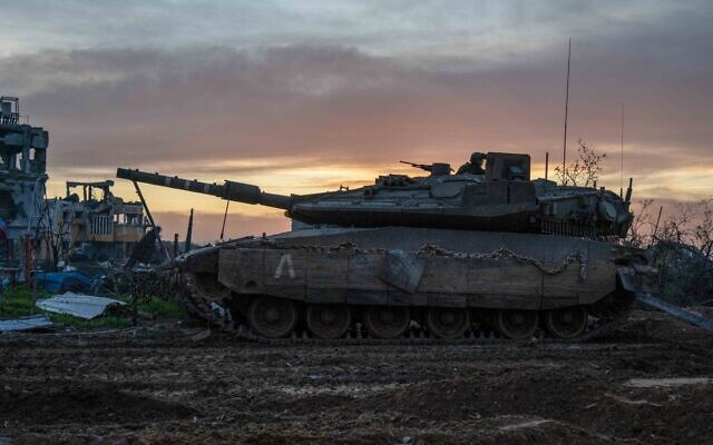 An IDF tank operates in Gaza in this undated handout photo released February 1, 2024. (Israel Defense Forces) An IDF tank operates in Gaza in this undated handout photo released February 1, 2024. (Israel Defense Forces)