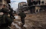 Reservists of the 5th Brigade operate in the northern Gaza Strip, in a handout image released by the IDF on February 3, 2024. (Israel Defense Forces)