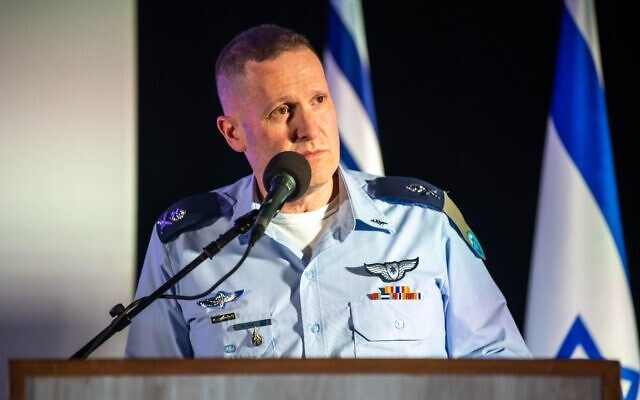 File - Air Force chief Maj. Gen. Tomer Bar speaks at a military conference, February 8, 2024. (Israel Defense Forces)