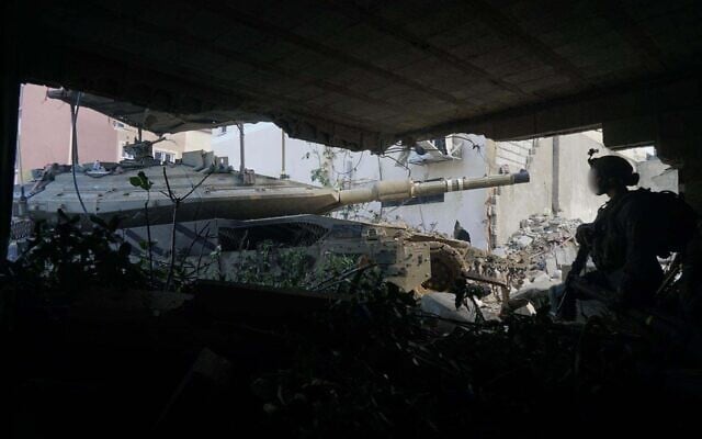 IDF soldiers in the Gaza Strip in a photo released by the IDF on Feb. 10, 2024. (IDF Spokesperson)