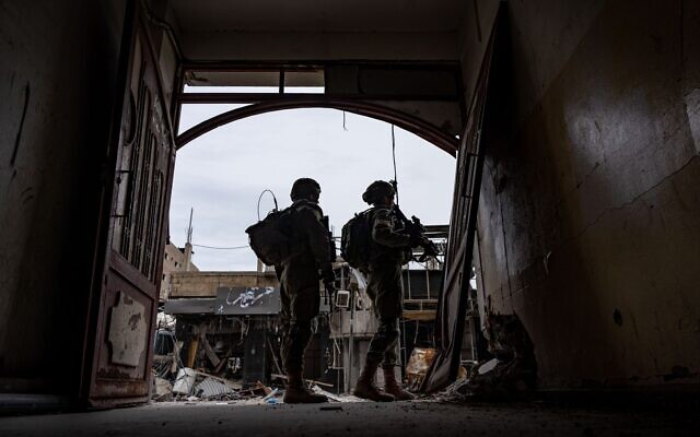 IDF soldiers operate in the Gaza Strip in this undated handout photo published February 29, 2024. (Israel Defense Forces)