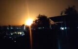 Footage of an alleged Israeli strike near Damascus on February 28, 2024. (screen capture: X)