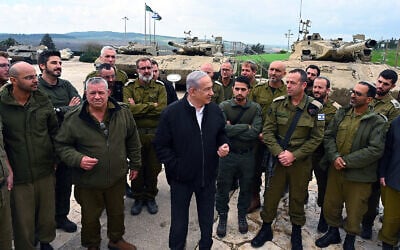 Prime Minister Benjamin Netanyahu (center) meets with IDF soldiers in Latrun, near Jerusalem, on February 5, 2024. (Haim Zach/GPO) Prime Minister Benjamin Netanyahu (center) meets with IDF soldiers in Latrun, near Jerusalem, on February 5, 2024. (Haim Zach/GPO)