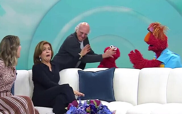 Larry David attacks Elmo on NBC's "The Today Show," February 1, 2024. (NBC screenshot: used in accordance with Clause 27a of the Copyright Law) Larry David attacks Elmo on NBC's "The Today Show," February 1, 2024. (NBC screenshot: used in accordance with Clause 27a of the Copyright Law)