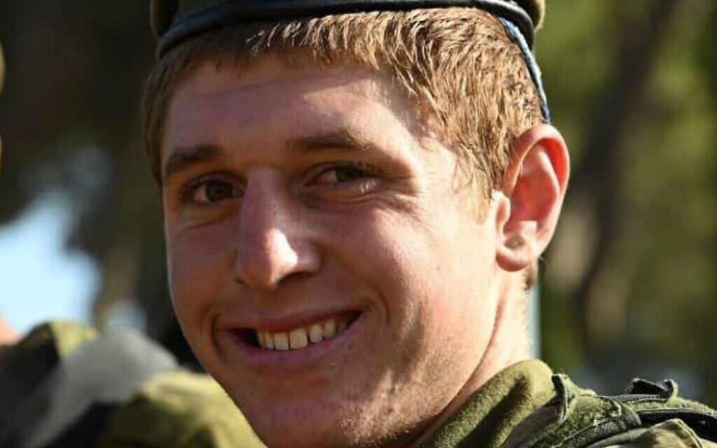 Staff Sgt. Maoz Morell, 22, of the Paratroopers Brigade’s reconnaissance unit, from Talmon, who was critically wounded on February 15 during a battle with Hamas operatives in Khan Younis, and whose death was announced on February 20, 2024. (Israel Defense Forces)